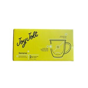 JoyJolt Serene Double Wall Insulated Coffee Mugs Set of 2 Glass 7.5oz 015ST L1Y4